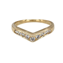 Load image into Gallery viewer, 9ct Gold &amp; Cubic Zirconia Set Wishbone Ring
