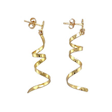 Load image into Gallery viewer, 9ct Gold Swirl Drop Earrings
