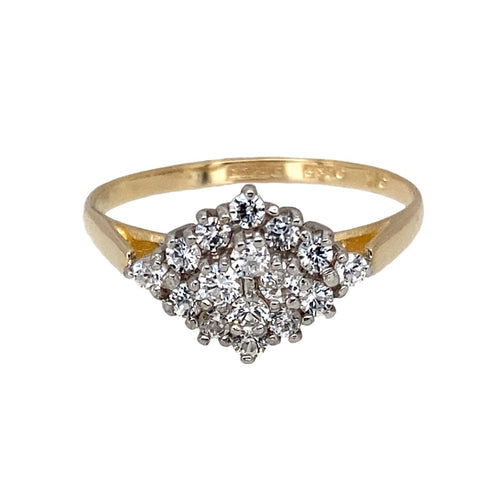 9ct Gold & Cubic Zirconia Set Cluster Ring