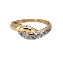 Load image into Gallery viewer, 9ct Gold &amp; Diamond Curved Overlap Set Band Ring
