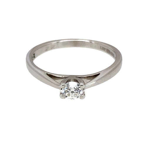 18ct White Gold & Diamond Set Solitaire Ring