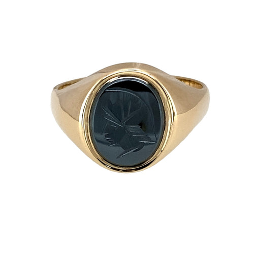 9ct Gold & Hematite Oval Centurion Signet Ring