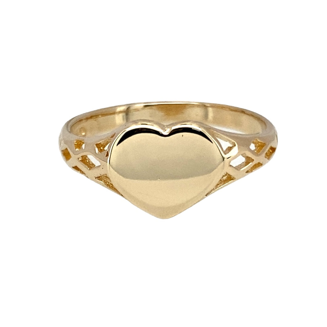 9ct Gold Heart Signet Ring