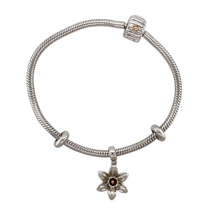 925 Silver Clogau Daffodil Charm Bracelet