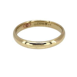 Preowned 9ct Yellow Gold Clogau Cariad 3mm Wedding Band Ring in size Q with the weight 2.20 grams