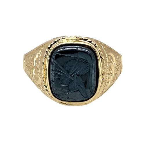 9ct Gold & Hematite Centurion Set Signet Ring