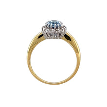 Load image into Gallery viewer, 18ct Gold Diamond &amp; Blue Topaz Set Cluster Ring
