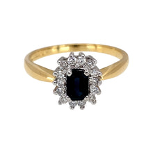 Load image into Gallery viewer, 18ct Gold Diamond &amp; Sapphire Set Cluster Ring
