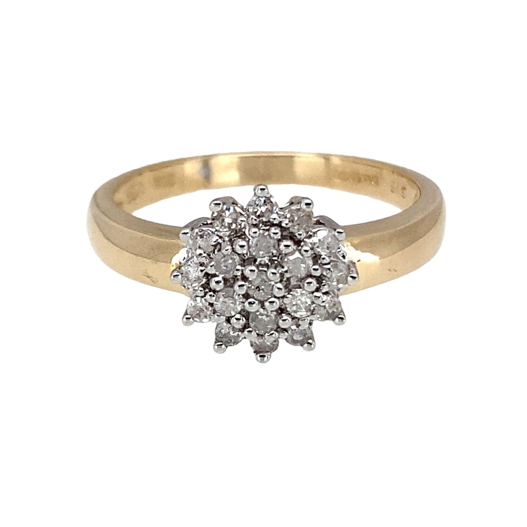 9ct Gold & Diamond Set Cluster Ring