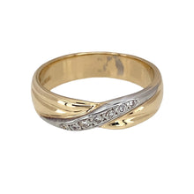 Load image into Gallery viewer, 9ct Gold &amp; Diamond Set Crossover Band Ring
