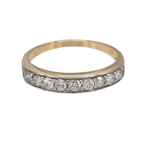 9ct Gold & Diamond Set Half Eternity Style Band Ring