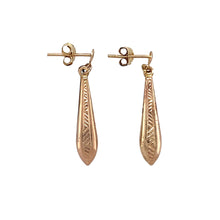 Load image into Gallery viewer, 9ct Gold Patterned Drop Earrings
