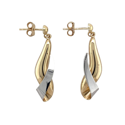 9ct Gold Fancy Drop Swirl Earrings