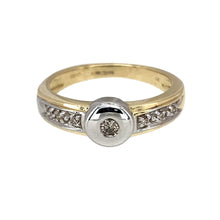 Load image into Gallery viewer, 9ct Gold &amp; Diamond Rubover Set Band Ring
