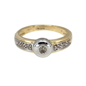 9ct Gold & Diamond Rubover Set Band Ring