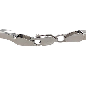 Preowned 9ct White Gold & Cubic Zirconia Set 7.5" Bar Bracelet with the weight 6.30 grams and link width 3mm