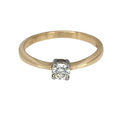 9ct Gold & Diamond Set Solitaire Ring