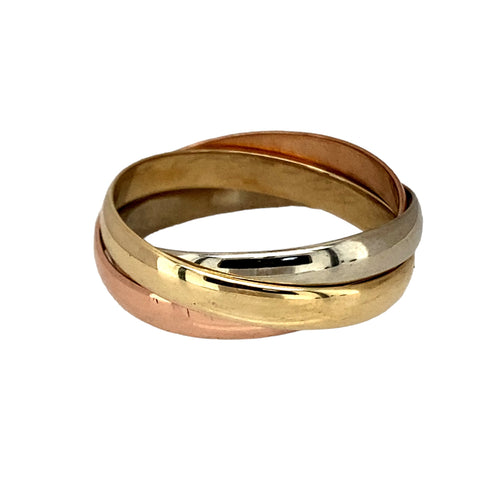 9ct Gold Triple Three Colour Band Ring