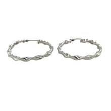 Load image into Gallery viewer, Preowned 9ct White Gold Twisted Hoop Creole Earrings with the weight 1.40 grams
