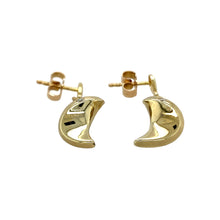 Load image into Gallery viewer, Preowned 9ct Yellow Gold &amp; Diamond Set Swirl Drop Earrings with the weight 2.90 grams
