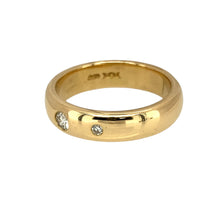 Load image into Gallery viewer, Preowned 18ct Yellow Gold &amp; Diamond Set Band Ring in size M with the weight 7.10 grams. The band is 4mm wide
