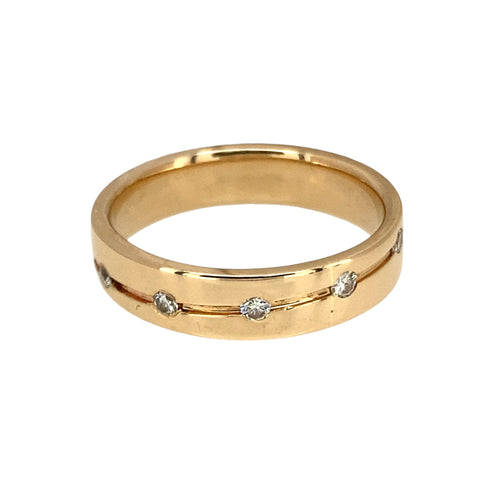 14ct Gold & Diamond Set Band Ring