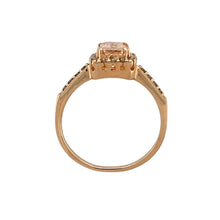 Load image into Gallery viewer, 14ct Gold Diamond &amp; Morganite Set Halo Ring
