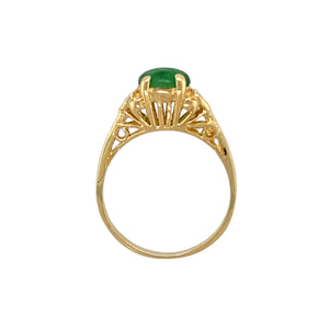 18ct Gold Diamond & Jade Set Ring