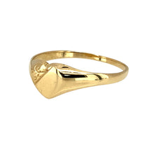 Load image into Gallery viewer, New 9ct Yellow Gold Patterned Heart Signet Ring in size M to N with the approximate weight 0.90 grams. The front of the ring is 7mm high
