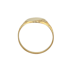 New 9ct Gold Patterned Oval Signet Ring