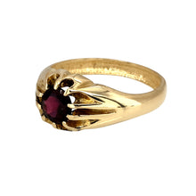 Load image into Gallery viewer, New 9ct Yellow Gold &amp; Garnet Set Signet Ring in size V with the weight 4.30 grams. The garnet stones are each 6mm diameter
