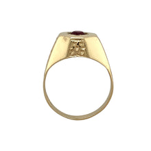 Load image into Gallery viewer, New 9ct Gold &amp; Ruby Set Patterned Signet Ring
