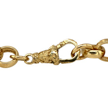 Load image into Gallery viewer, New 9ct Yellow Solid Gold 8.5&quot; Patterned Belcher Bracelet with the weight 22.60 grams and link width 10mm. The links are alternating plain or patterned and the clasp is patterned
