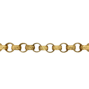 New 9ct Solid Gold 9" Patterned Belcher Bracelet