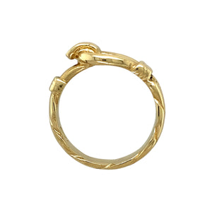 New 9ct Gold Horseshoe Buckle Twist Band Ring