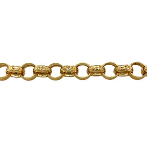 New 9ct Solid Gold 8.5" Patterned Belcher Bracelet