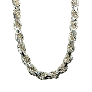 New 925 Silver 24" Solid Rope Chain 97 grams