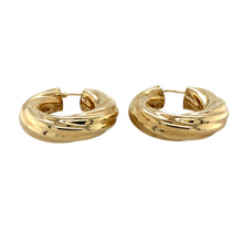 Load image into Gallery viewer, Preowned 9ct Yellow Gold Twisted Hoop Creole Earrings with the weight 6.60 grams
