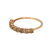 Load image into Gallery viewer, Preowned 9ct Rose Gold &amp; Chocolate coloured Diamond Set Band Ring in size V with the weight 1.60 grams. The band is 3mm wide and there is approximately 72pt of diamond content set in total
