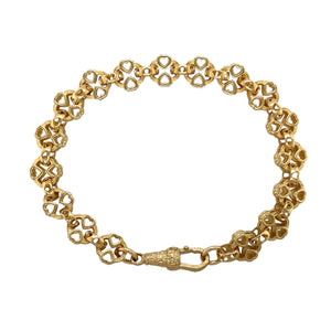 New 9ct Gold 7.5" Heart Link Bracelet