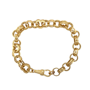 New 9ct Gold 7.75" Heart Link Bracelet