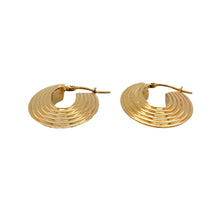 Load image into Gallery viewer, Preowned 9ct Yellow Gold Patterned Oval Creole Earrings with the weight 3.40 grams
