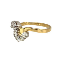 Load image into Gallery viewer, Preowned 18ct Yellow and White Gold &amp; Diamond Set Swirl Ring in size K with the weight 3.10 grams. There is approximately 0.48ct of diamond content in total with approximate clarity Si and colour J - K
