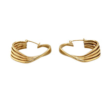 Load image into Gallery viewer, Preowned 9ct Yellow Gold Tube Heart Creole Earrings with the weight 4.20 grams
