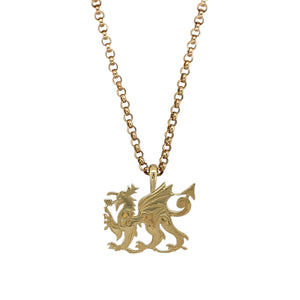 9ct Gold Welsh Dragon 20" Necklace