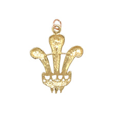 Load image into Gallery viewer, Preowned 9ct Yellow Gold Welsh Three Feathers Pendant with the weight 3.70 grams
