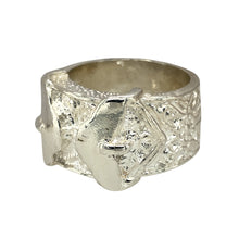 Load image into Gallery viewer, New 925 Silver Double Buckle Ring in various sizes with the approximate weight 31 grams. The front of the ring is 1.7cm high
