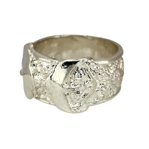 New 925 Silver Double Buckle Ring in size Z+1 with the weight 18.30 grams. The front of the ring 15mm high