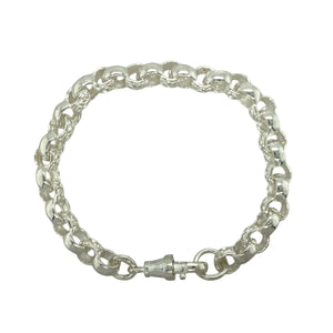 New 925 Silver 6.5" Patterned Belcher Bracelet