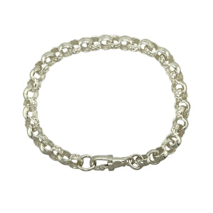 New 925 Silver 7.5" Patterned Belcher Bracelet